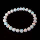 White Rainbow Opalescence Beaded Bracelet