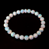 White Rainbow Opalescence Beaded Bracelet - New Design