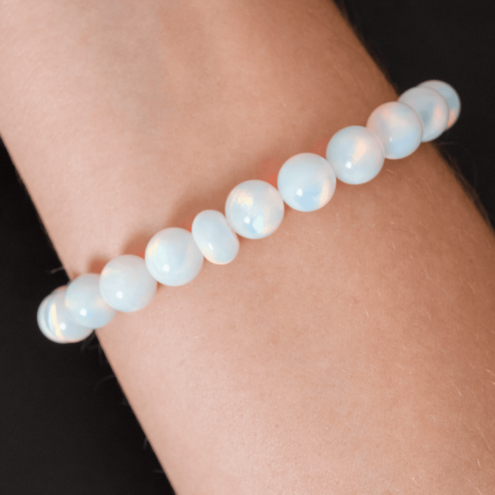 White Rainbow Opalescence Beaded Bracelet - The Opal Dealer