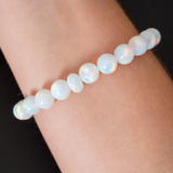 White Rainbow Opalescence Beaded Bracelet - New Design