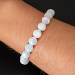White Rainbow Opalescence Beaded Bracelet - New Design