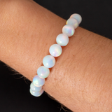 White Rainbow Opalescence Beaded Bracelet