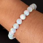 White Rainbow Opalescence Beaded Bracelet