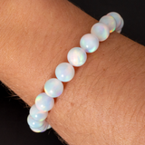 White Rainbow Opalescence Beaded Bracelet - New Design