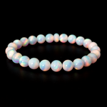 White Rainbow Opalescence Beaded Bracelet