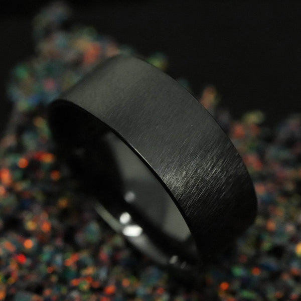 Black Ceramic Ring Blank/Liner 8mm Wide - The Opal Dealer