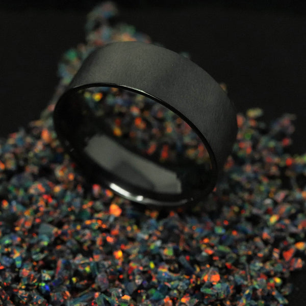 Black Ceramic Ring Blank/Liner 8mm Wide - The Opal Dealer