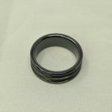 Black Ceramic Double Channel Ring Blank 8mm Wide 2.5mm Channels