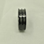 Black Ceramic Double Channel Ring Blank 8mm Wide 2.5mm Channels