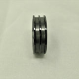 Black Ceramic Double Channel Ring Blank 8mm Wide 2.5mm Channels