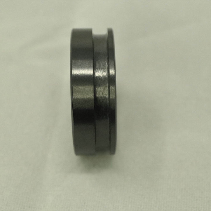 Black Ceramic Off Set Channel Ring Blank 8mm Wide 3mm Channel - The Opal Dealer