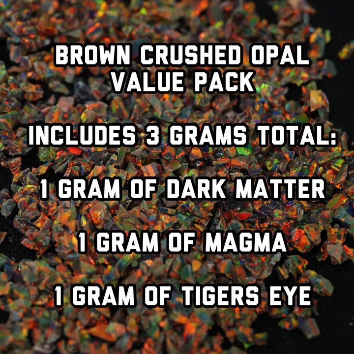 All Brown Crushed Opal Value Pack - 3 Grams Total - The Opal Dealer