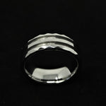 Faceted/Hammered Tungsten Double Channel Ring Blank 8mm Wide 1.5mm Channels