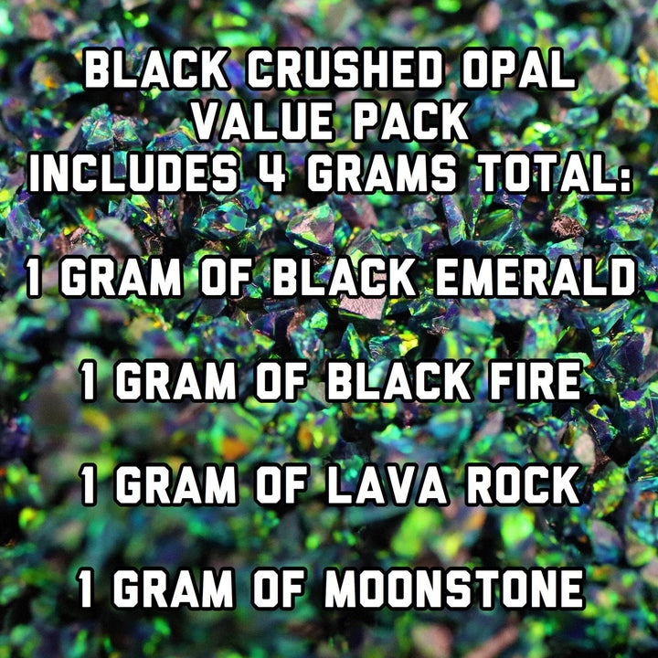All Black Crushed Opal Value Pack - 4 Grams Total - The Opal Dealer