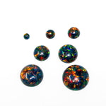 Black Fire Opal Round Cabochon