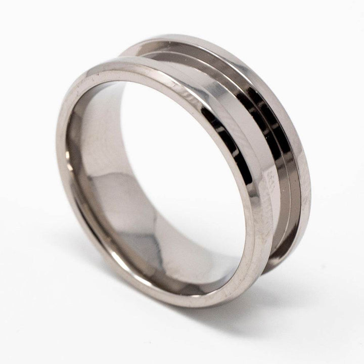 Titanium Ring Blank 8mm Wide 4mm Channel - The Opal Dealer
