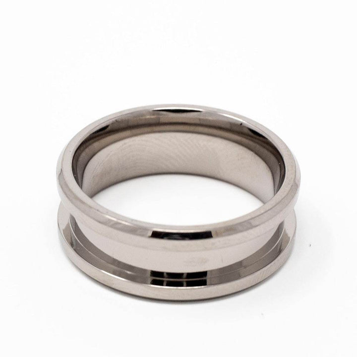 Titanium Ring Blank 8mm Wide 4mm Channel - The Opal Dealer