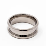 Titanium Ring Blank 8mm Wide 4mm Channel