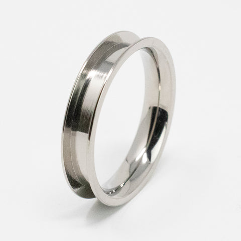 Titanium Ring Blank 4mm Wide 3mm Channel