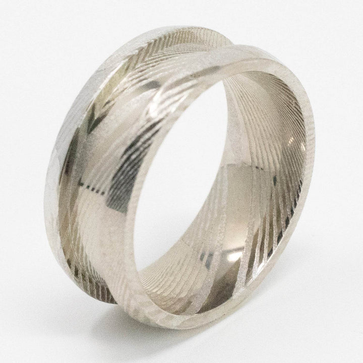 Damascus Ring Blank 8mm Wide 4mm Channel - The Opal Dealer