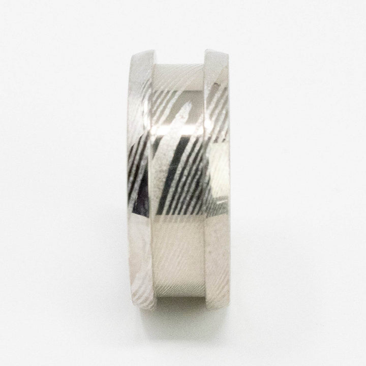 Damascus Ring Blank 8mm Wide 4mm Channel - The Opal Dealer