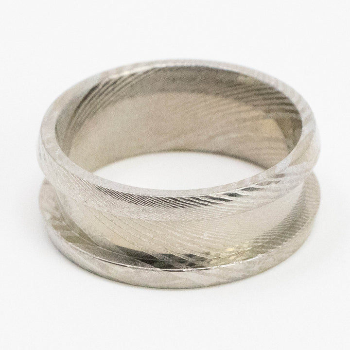 Damascus Ring Blank 8mm Wide 4mm Channel - The Opal Dealer