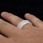 White-Ceramic-Ring-Blank-Mens-Wedding-Ring