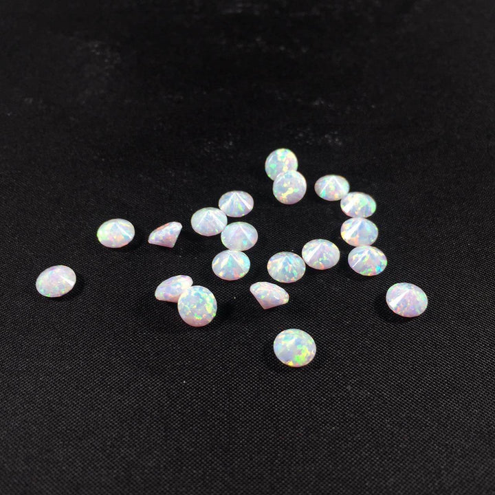 Pearl White Diamond Cut Faceted Opal Stones - The Opal Dealer