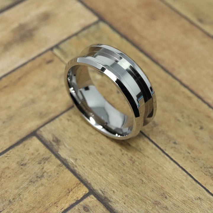 Stainless Steel Ring Blank 8mm Wide 4mm Channel - The Opal Dealer