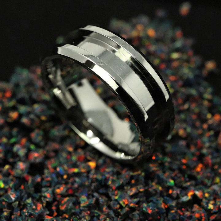 Stainless Steel Ring Blank 8mm Wide 4mm Channel - The Opal Dealer