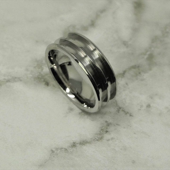 Stainless Steel Double Channel Ring Blank 8mm Wide 2.5mm Channels - The Opal Dealer
