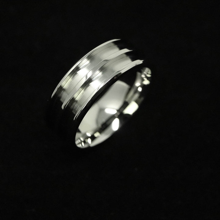 Stainless Steel Double Channel Ring Blank 8mm Wide 2.5mm Channels - The Opal Dealer