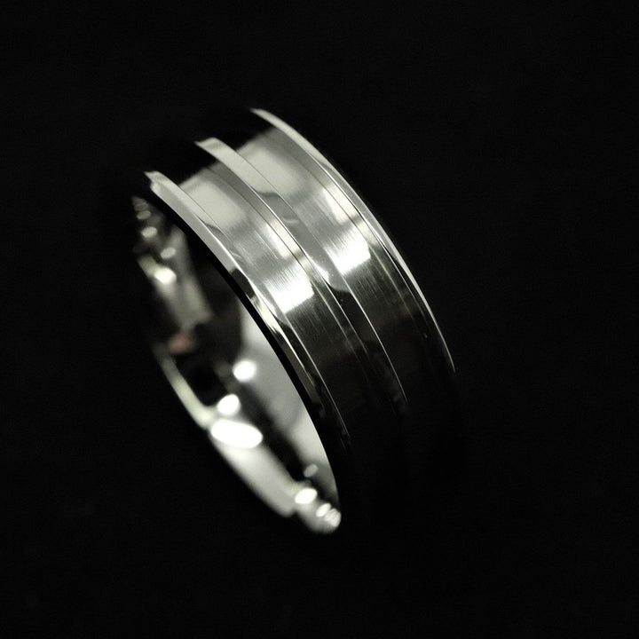 Stainless Steel Double Channel Ring Blank 8mm Wide 2.5mm Channels - The Opal Dealer