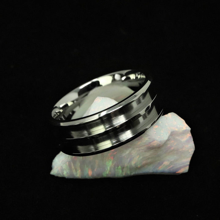 Stainless Steel Double Channel Ring Blank 8mm Wide 2.5mm Channels - The Opal Dealer