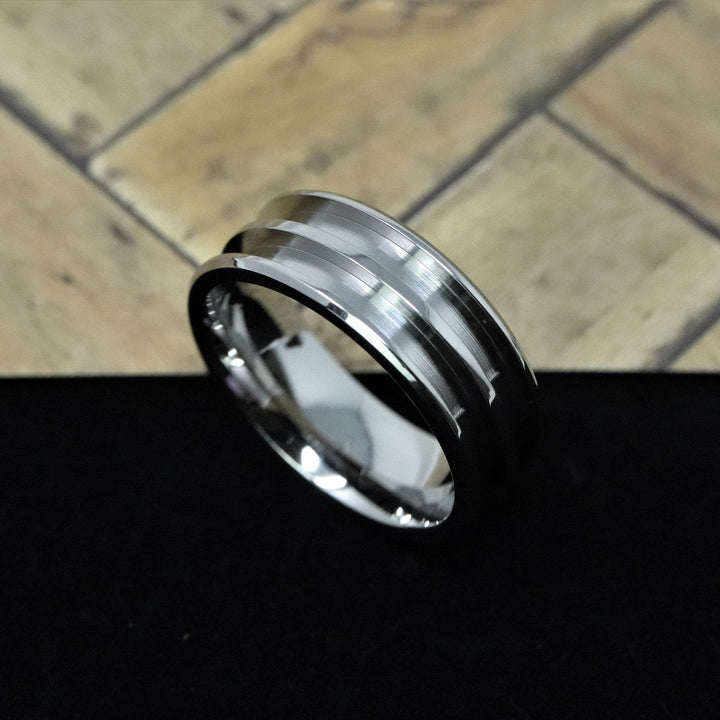 Stainless Steel Double Channel Ring Blank 8mm Wide 2.5mm Channels - The Opal Dealer