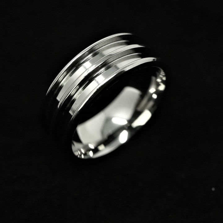 Titanium Double Channel Ring Blank 8mm Wide 2.5mm Channels - The Opal Dealer