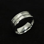 Tungsten Double Channel Ring Blank 8mm Wide 2.5mm Channels