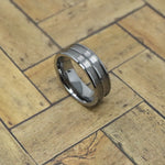 Tungsten Double Channel Ring Blank 8mm Wide 2.5mm Channels