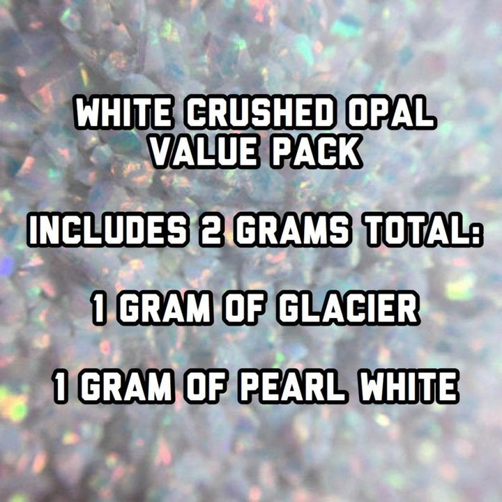 All White Crushed Opal Value Pack - 2 Grams Total - The Opal Dealer