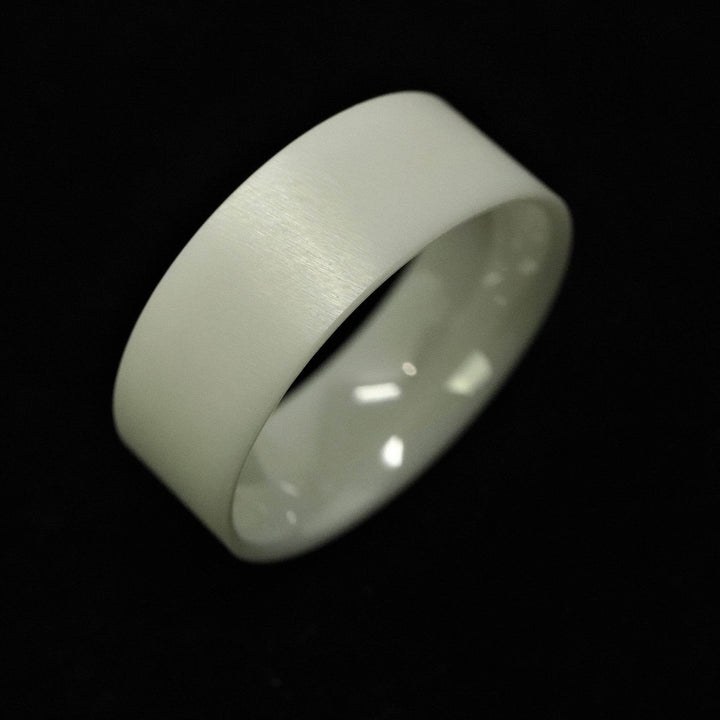White Ceramic Ring Blank/Liner 8mm Wide - The Opal Dealer