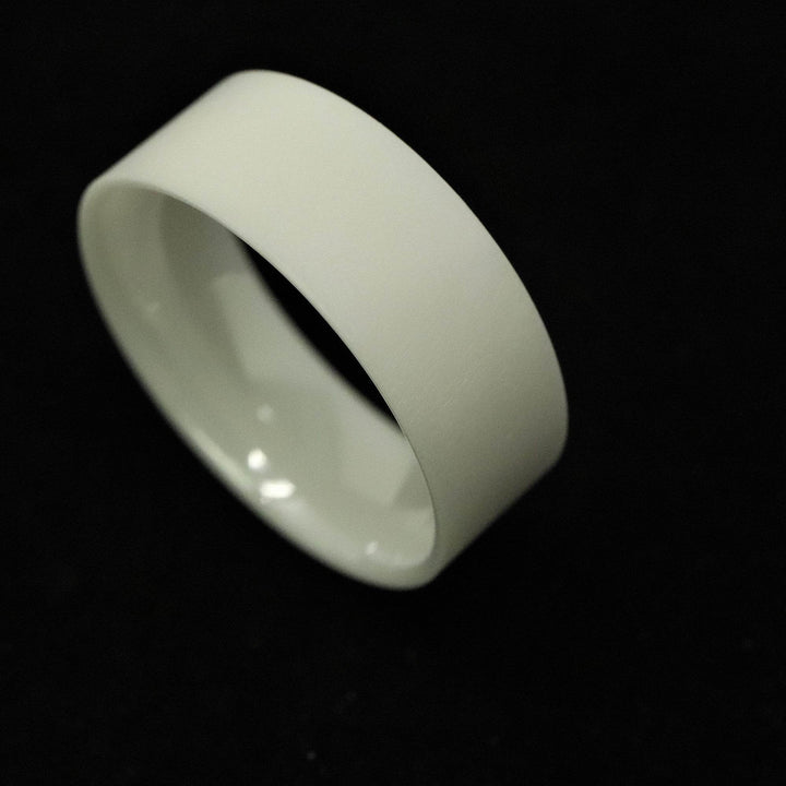 White Ceramic Ring Blank/Liner 8mm Wide - The Opal Dealer