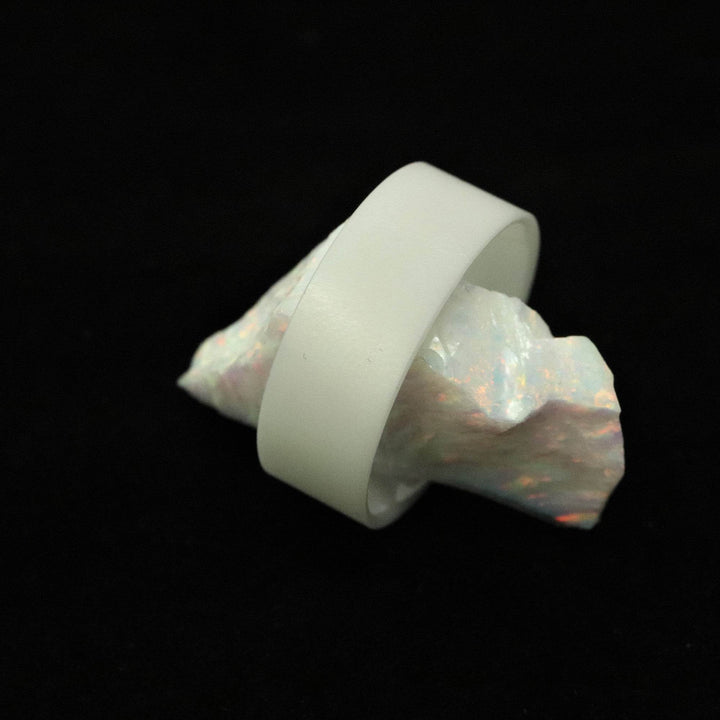 White Ceramic Ring Blank/Liner 8mm Wide - The Opal Dealer