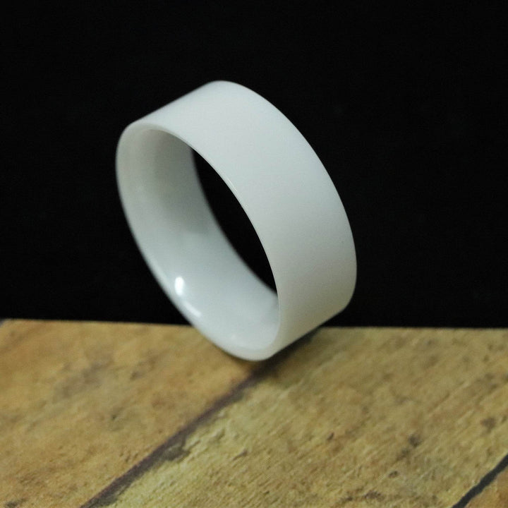 White Ceramic Ring Blank/Liner 8mm Wide - The Opal Dealer