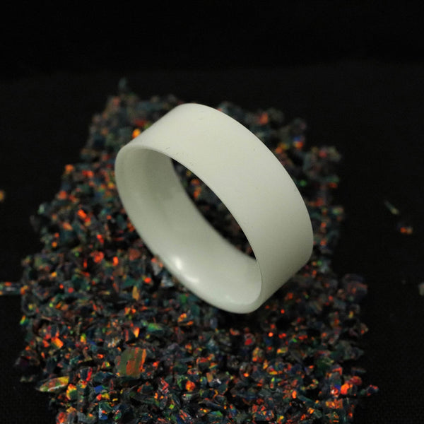 White Ceramic Ring Blank/Liner 8mm Wide - The Opal Dealer