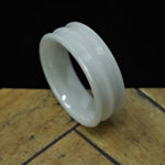 White Ceramic Double Channel Ring Blank 8mm Wide 2.5mm Channels