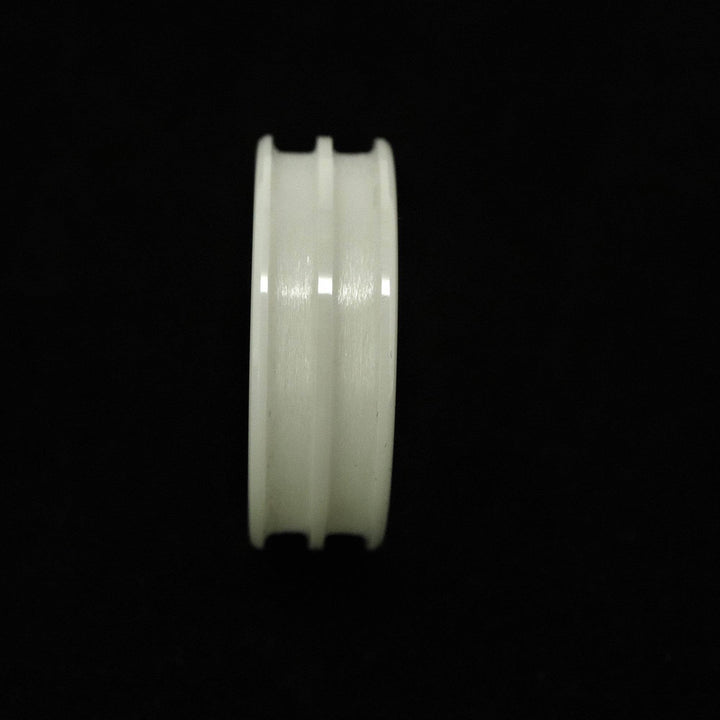 White Ceramic Double Channel Ring Blank 8mm Wide 2.5mm Channels - The Opal Dealer