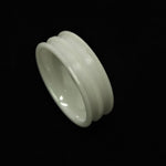 White Ceramic Double Channel Ring Blank 8mm Wide 2.5mm Channels