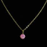 Faceted Aurora Opal Necklace 14k Gold Plated 8mm