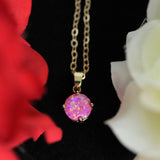 Faceted Aurora Opal Necklace 14k Gold Plated 8mm