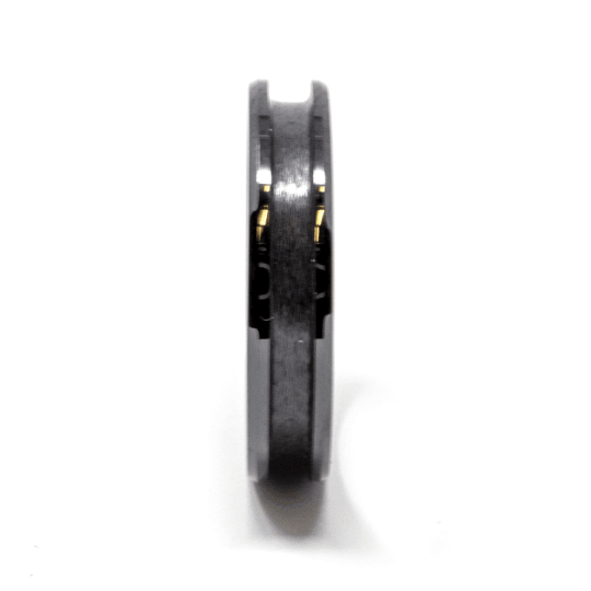 Black Ceramic Ring Blank 4mm Wide 2mm Channel - The Opal Dealer